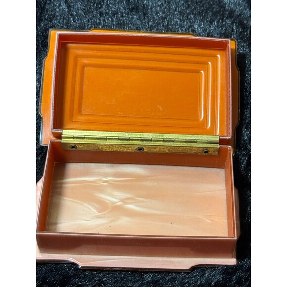 Vintage Dupont Pypalin Lucite Celluloid Vanity Box Pink Hinged Trinket Box - Picture 4 of 8